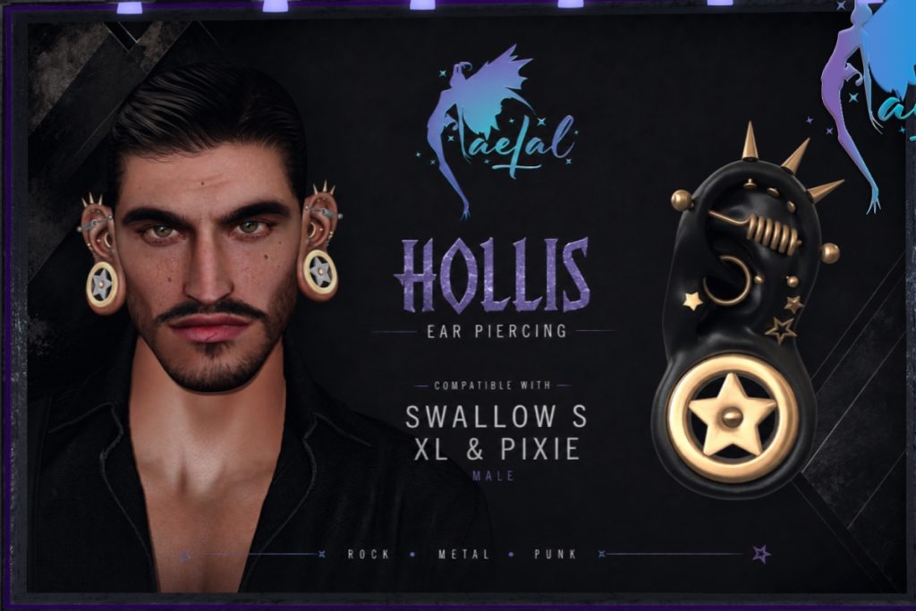 Hollis - Swallow Gauged Ears S/XL/Pixie, L$249