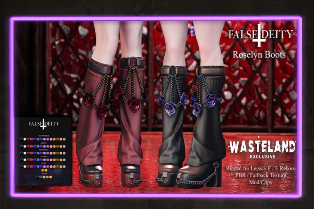 Roselyn Boots - Legacy/Reborn, L$399 each/L$699 FP