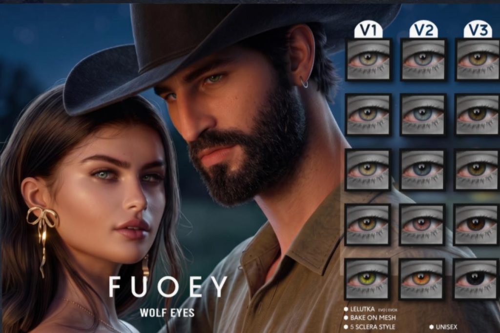 Wolf Eyes - BOM/EvoX, L$350 each/L$900 FP