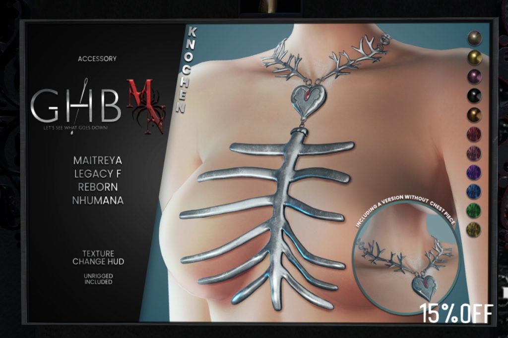 Knochen Chest Piece - Legacy/Maitreya/Nhumana/Reborn, L$249 each
