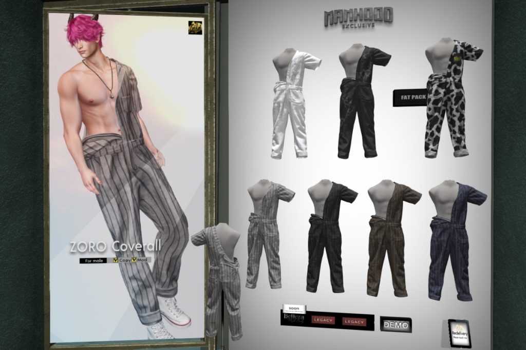 Zoro Coverall - Legacy/+mods, L$250 each/L$1100 FP