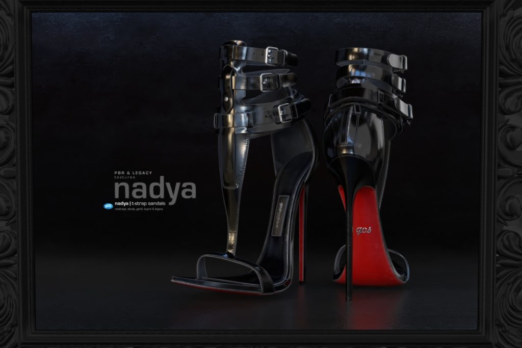 Nadya T-Straps Sandals - GenX/Inithium/Legacy/Maitreya/Reborn, L$345 each/L$1495 FP