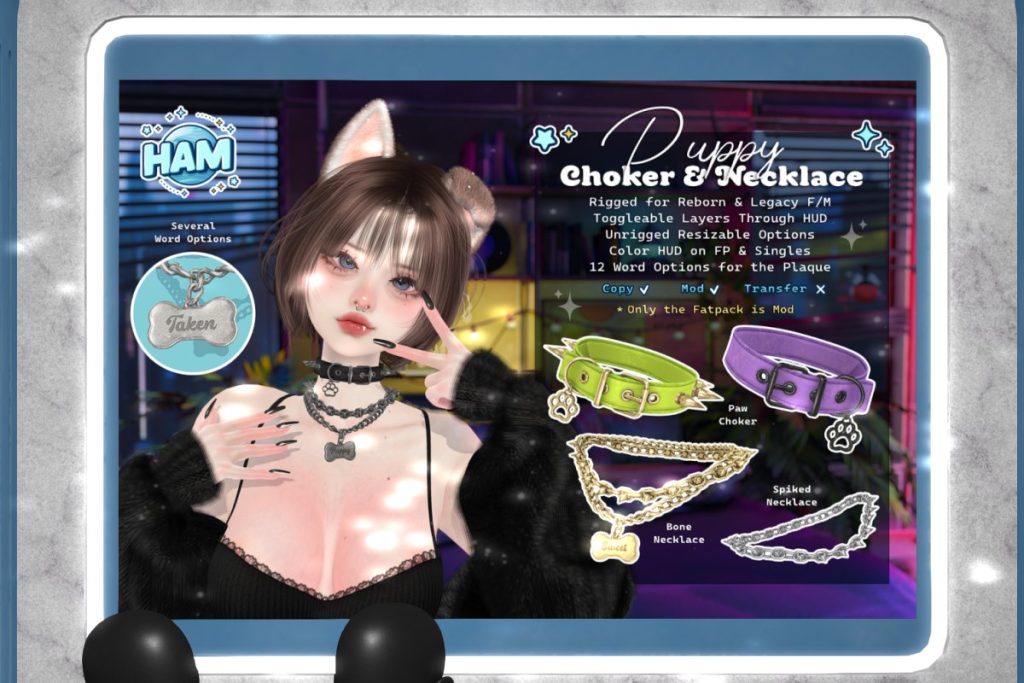 Puppy Choker &amp; Necklace - Legacy M+F/Reborn, L$499