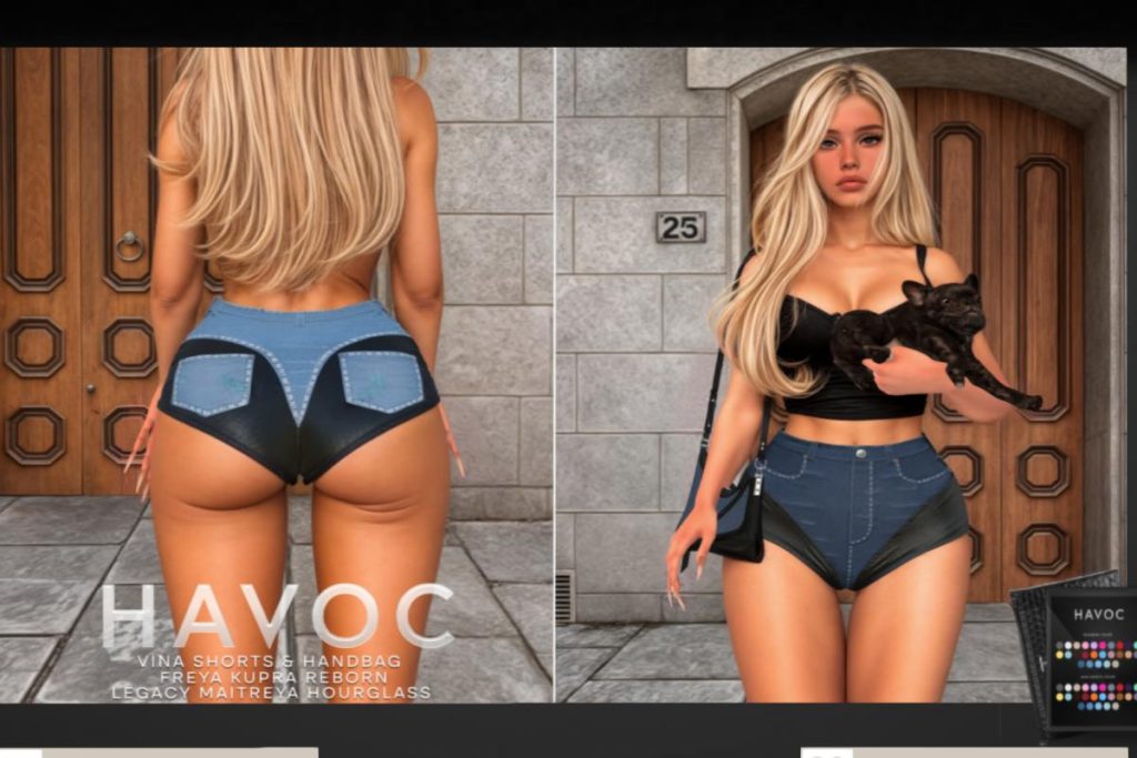 Vina Shorts &amp; Handbag - See AD for fits, L$99 each/L$999 FP