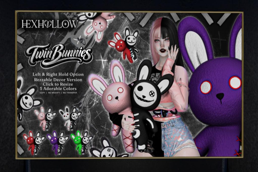 Twin Bunnies D&eacute;cor &amp; Holdable, L$118 each/L$750 FP
