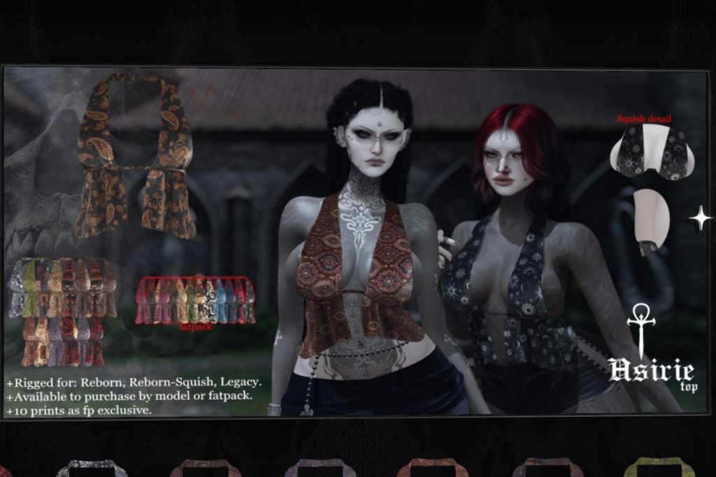 Asirie Top - Legacy/MaitreyaX/Reborn/+mods, L$299 each/L$1430 FP