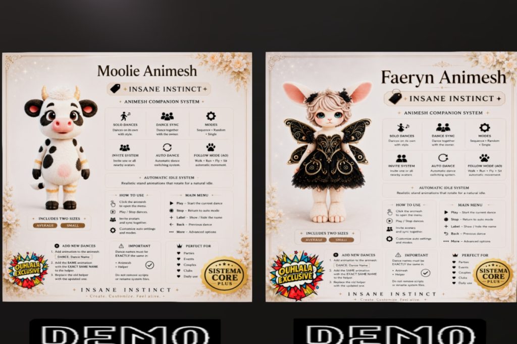 Moolie &amp; Faeryn Animesh, L$499 each