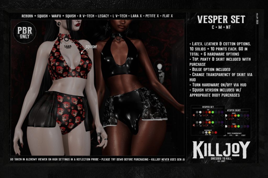 Vesper Set - Legacy/MaitreyaX/Reborn/+mods, L$550 each/L$800 each FP/L$2100 MP
