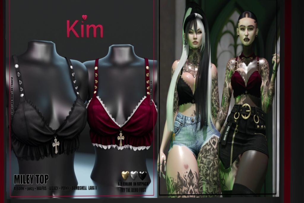 Miley Top - Legacy/MaitreyaX/Reborn/+mods, L$290 each/L$1999 FP