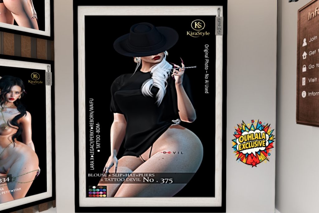 No 375 Blouse, Slip, Hat, Pliers, &amp; Tattoo - Legacy/MaitreyaX/Reborn/+mods, L$299