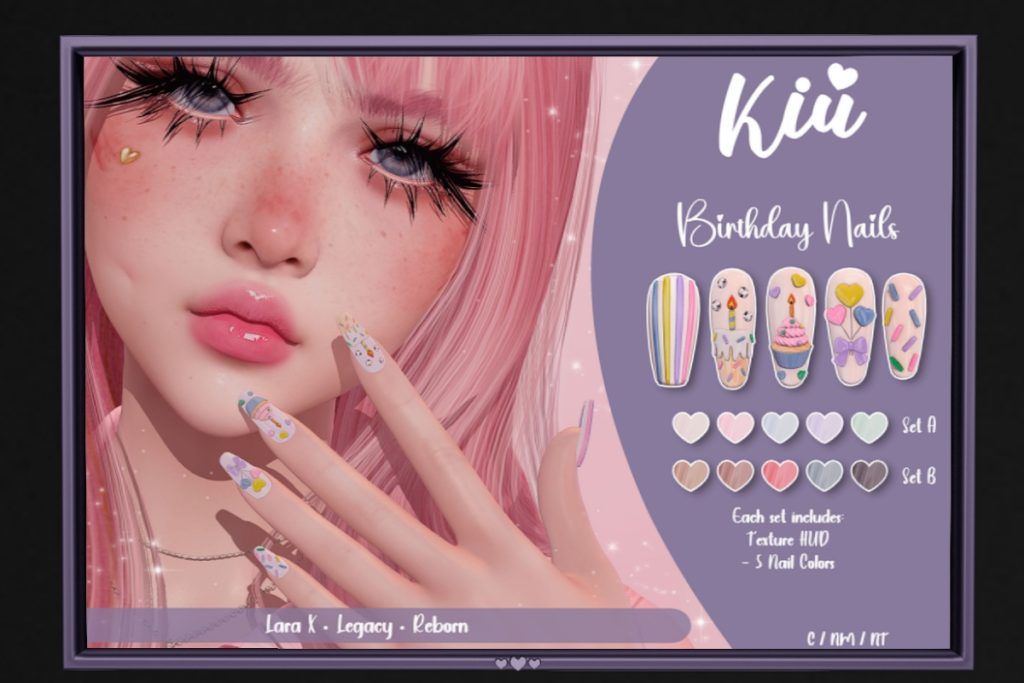 Birthday Nail Set - Legacy/MaitreyaX/Reborn, L$250 each
