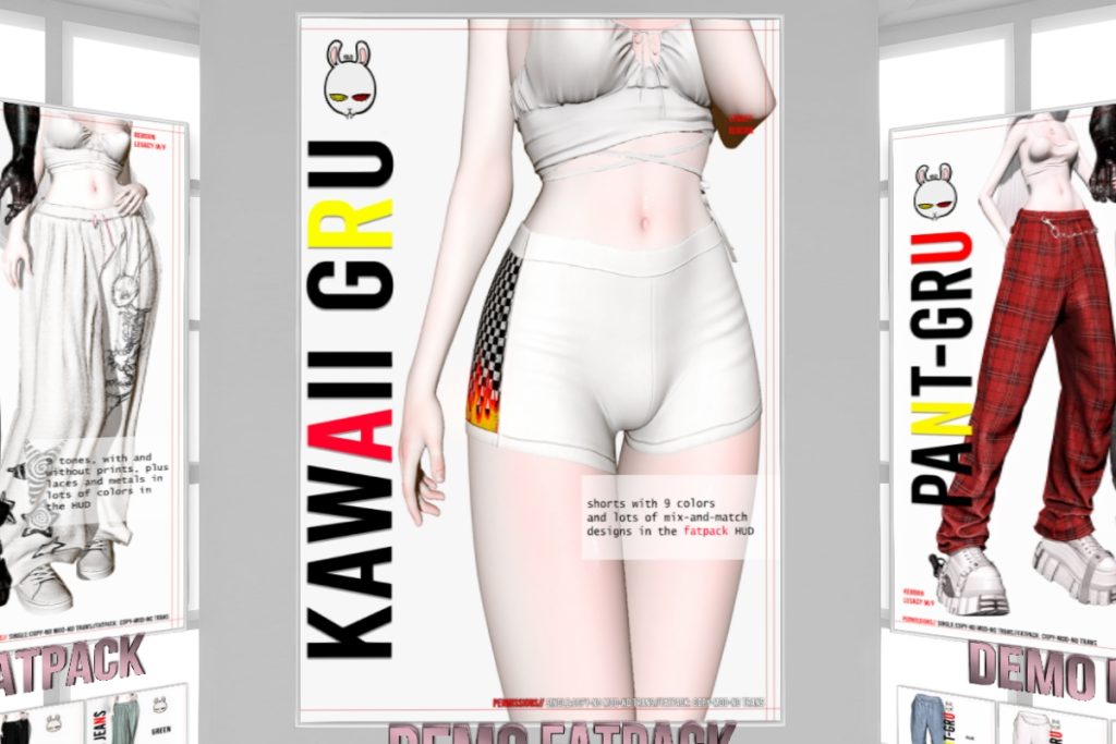 Kawaii Gru Shorts - Legacy/Reborn, L$260 each/L$860 FP
