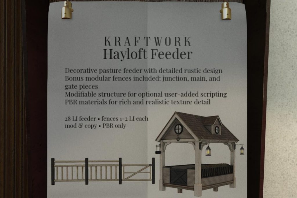 Hayloft Feeder, L$387-L$429