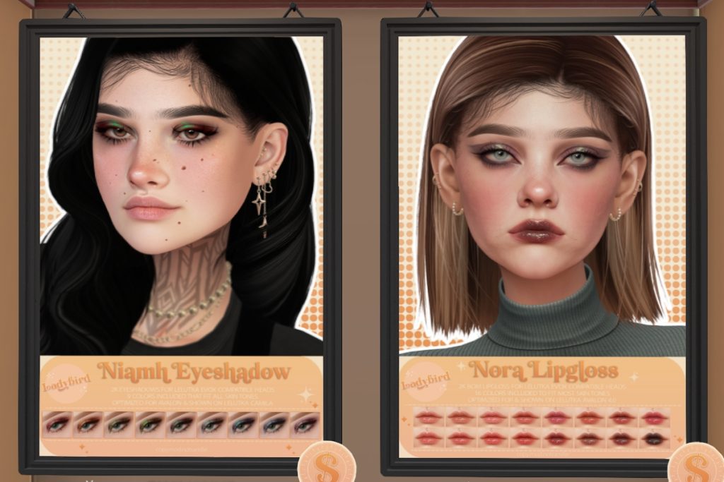 Niamh Eyeshadow - EvoX, L$275 | Nora Lipgloss - EvoX, L$275