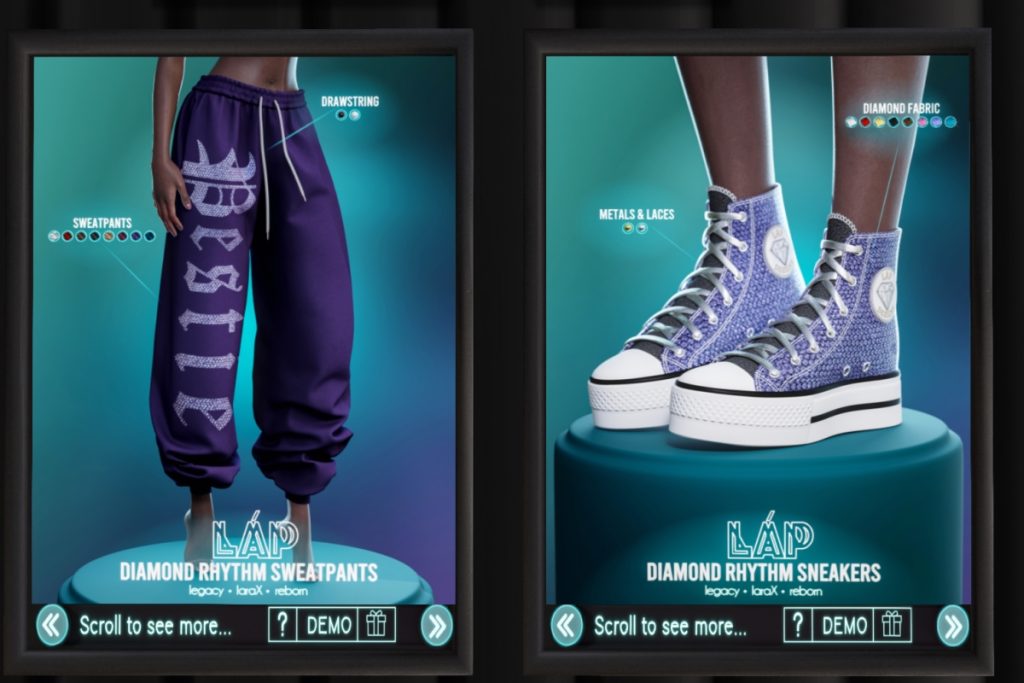 Diamond Rhythm Swetpants - Legacy/MaitreyaX/Reborn/+mods, L$350 each/L$1500 FP