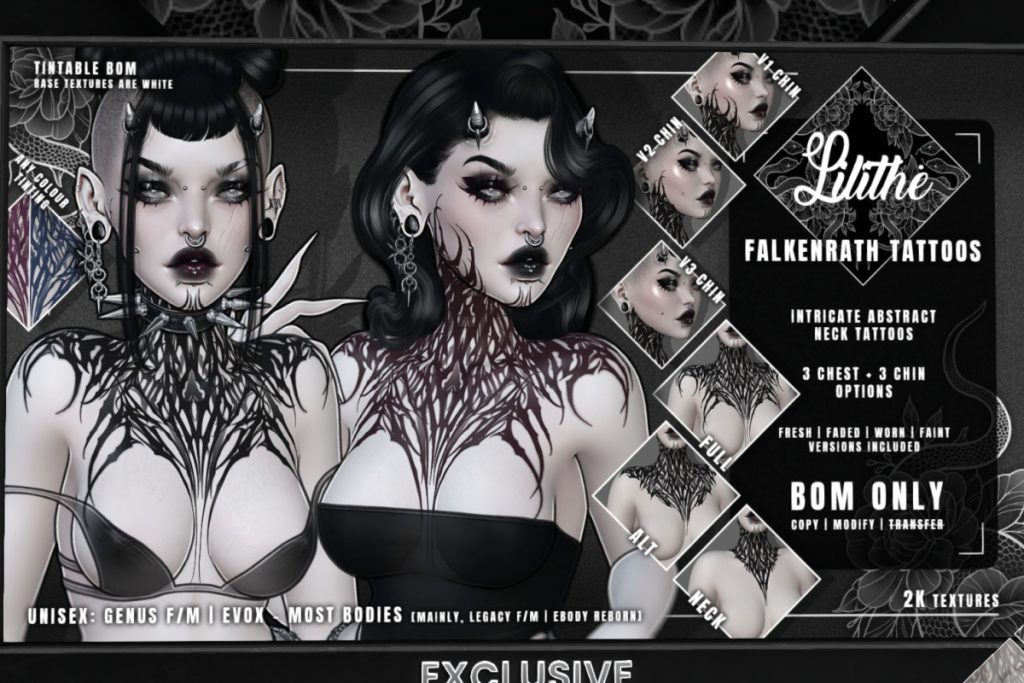 Falkenrath Tattoos - BOM/EvoX/Genus, L$375