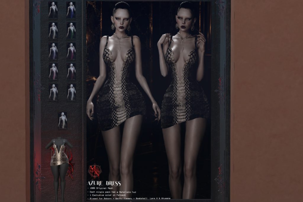 Azure Dress - Legacy/MaitreyaX/Nhumana/Reborn/+mods, L$320 each/L$1920 FP
