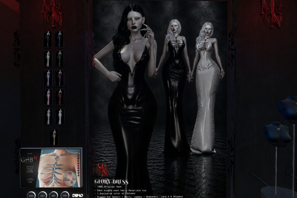 Glory Dress - Legacy/MaitreyaX/Nhumana/Reborn/+mods, L$350 each/L$2050 FP