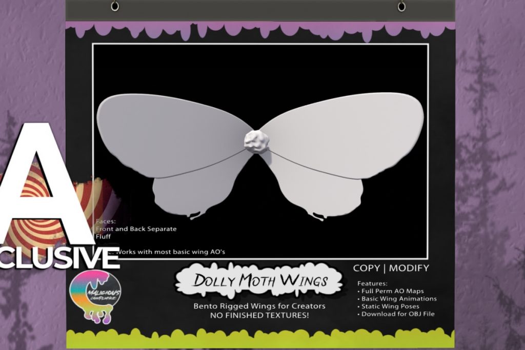 Dolly Moth Wings, L$250