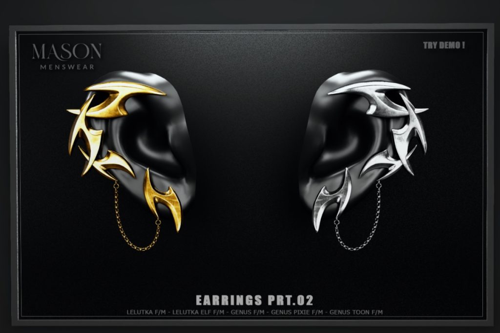 Earrings Prt 02, L$199 each/L$1550