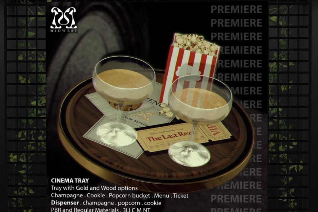 Cinema Tray, L$199 each/L$699 FP