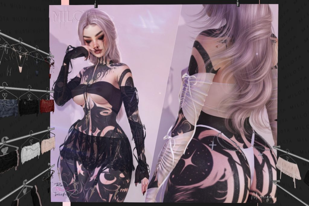 Morrigan Bra, Sleeves and Panties - Reborn/+mods, L$250 each/L$700-L$1800 each FP