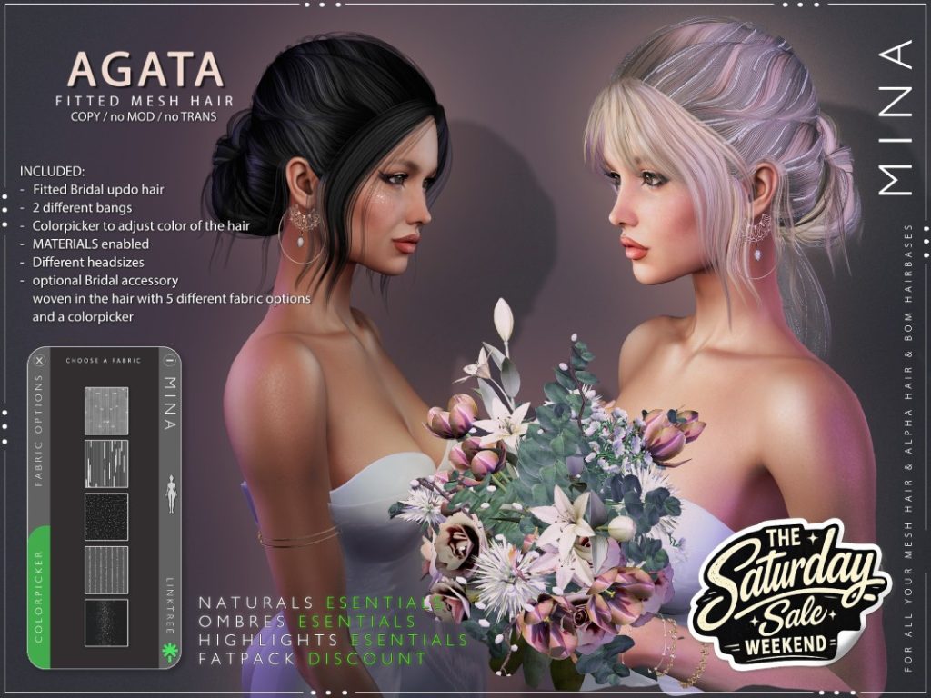 <a href="https://maps.secondlife.com/secondlife/MINA%20Hair/145/125/27" target="_blank">Teleport</a>