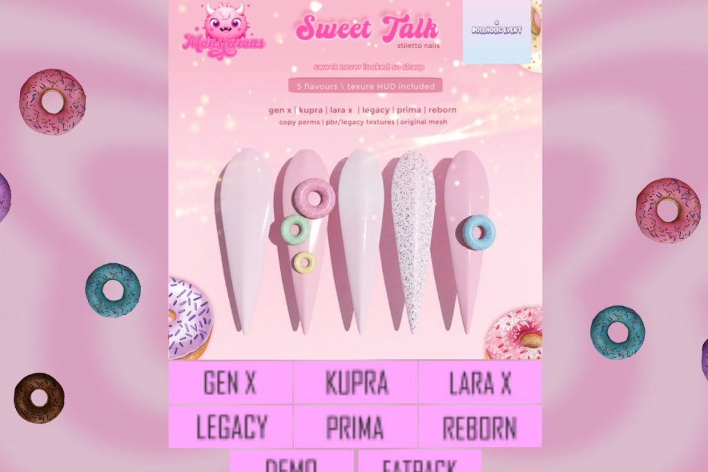 Sweet Talk Nails - GenX/Inithium/Legacy/MaitreyaX/Prima/Reboorn, L$150 each/L$560 FP