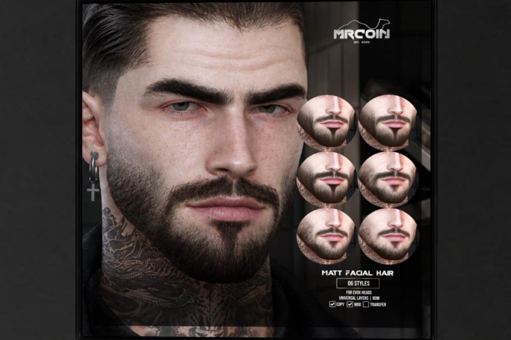 Matt Facial hair - EvoX, L$300