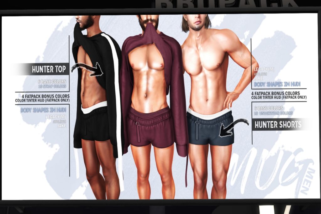 Hunter Top+Shorts - Jake/Legacy/+mods, L$199 each/L$1599 each FP