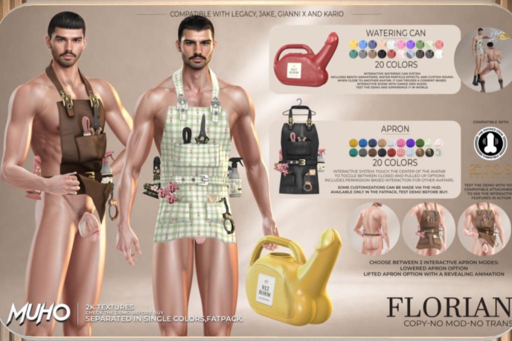 Florian Set - GianniX/Jake/Legacy/Kario, L$149-L$189 each/L$899-L$1099 each FP/L$1899 MP