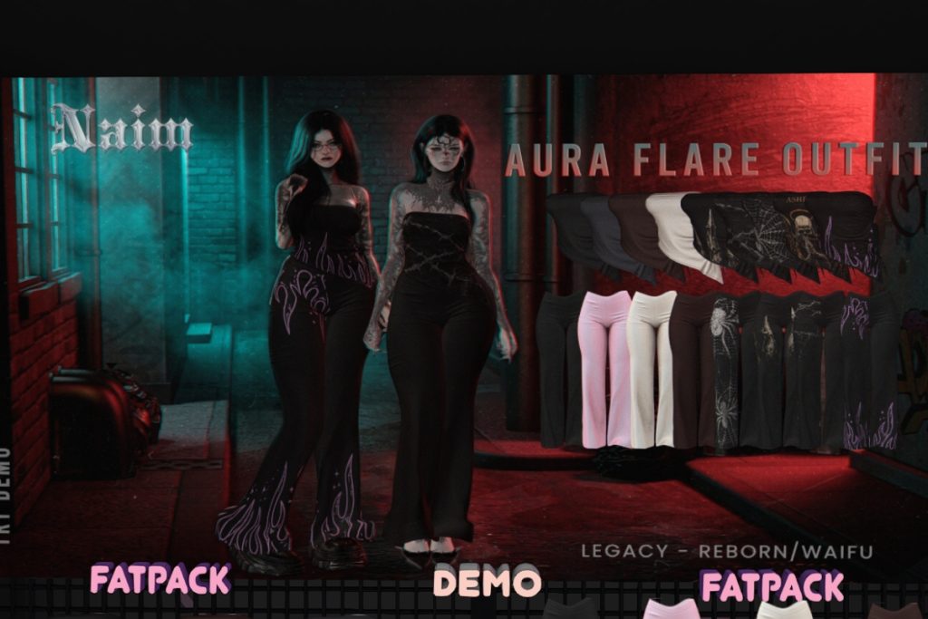 Aura Flare Top and Pants - Legacy/Reborn/+mods, L$199-L$299 each/L$1699-L$2000 each FP