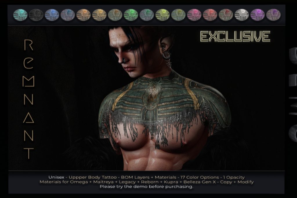 Remnant Tattoo - See Ad for Fits, L$199