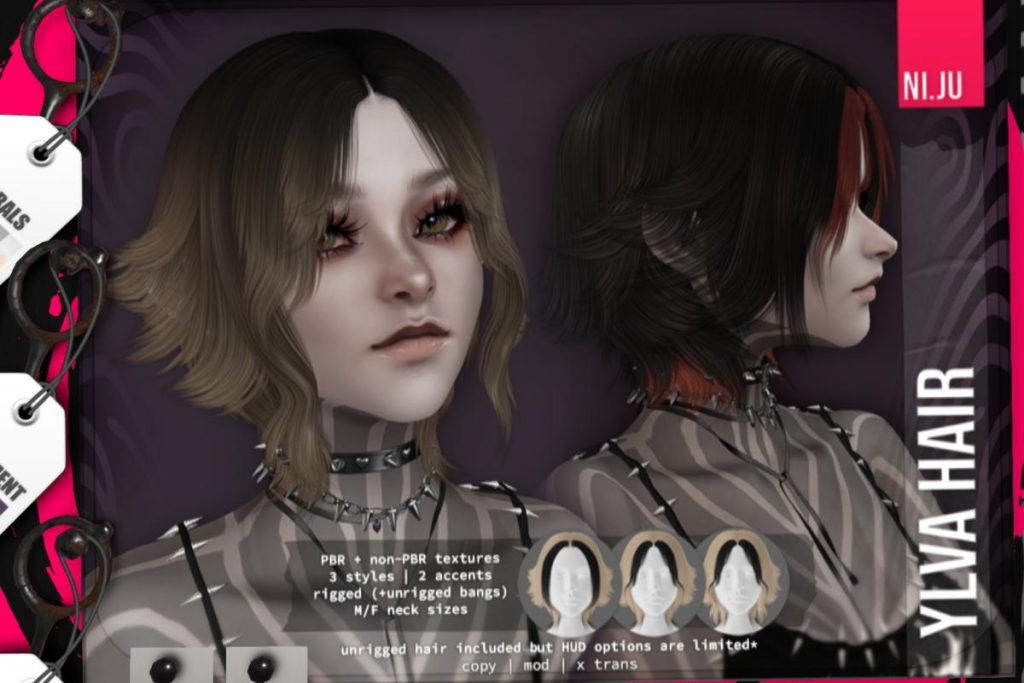 Ylva Hair, L$300 each/L$750 FP