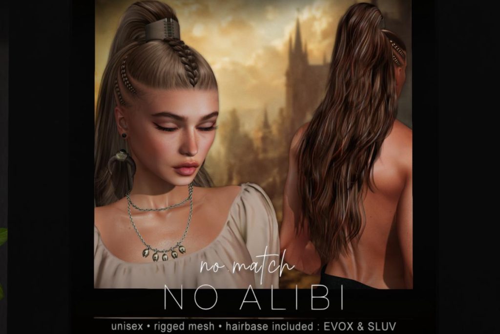 No Alibi Hair - BOM/EvoX, L$200 each/L$800 FP
