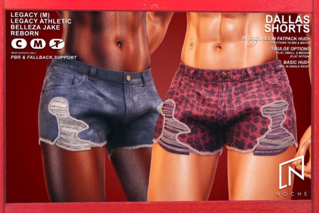 Dallas Shorts - Jake/Legacy/Reborn/+mods, L$329 each/L$1499 FP
