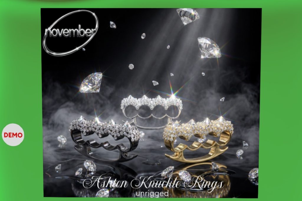 Ashton Knuckle Rings, L$300 each/L$899 FP
