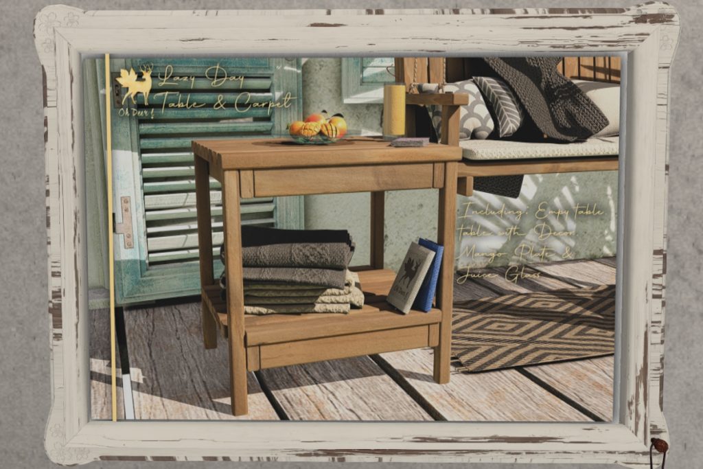 Lazy Day Porch Swing, L$450 | Lazy Day Fatpack, L$670
