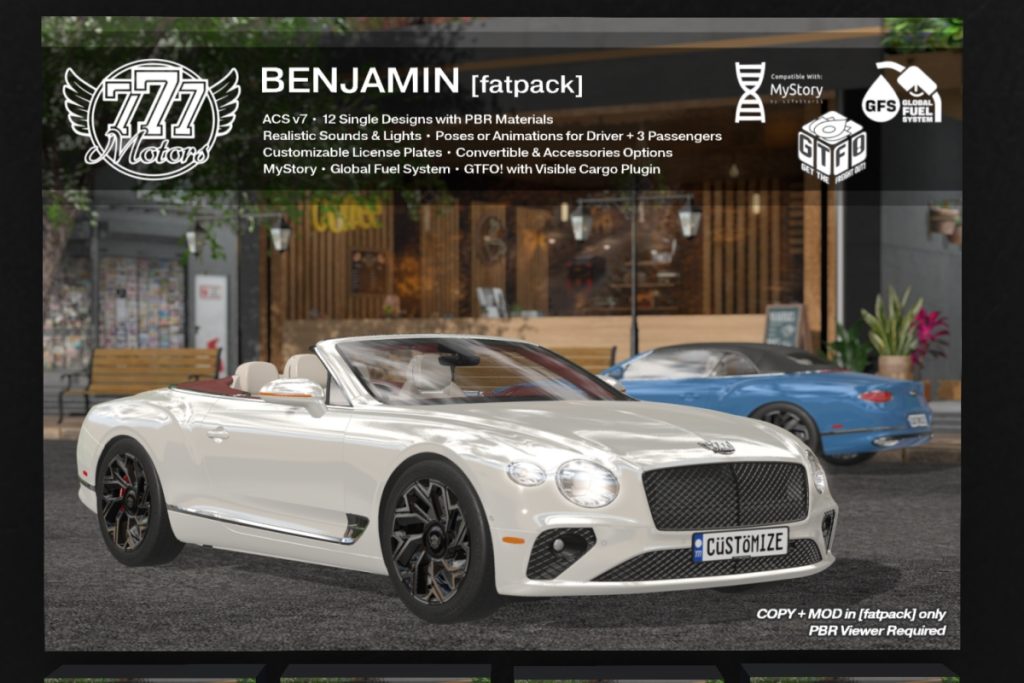 Benjamin, L$499 each, L$1499 FP