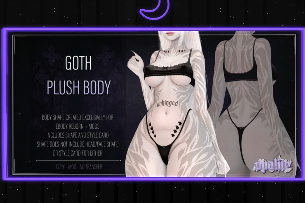 Goth Plush Female Body Shape - Reborn/+mods, L$525