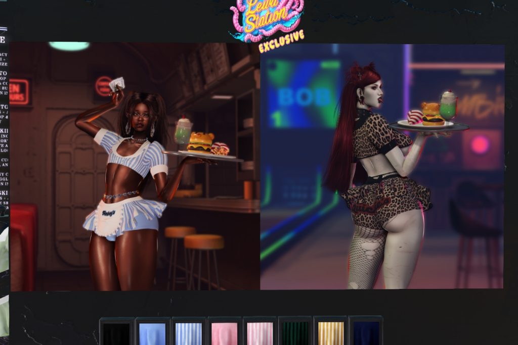 Carhop Cutie Top &amp; Skirt - Leacy/MaitreyaX/Reborn/+mods, L$269-L$299 each/L$1499-L$1599 each FP/L$2199 MP