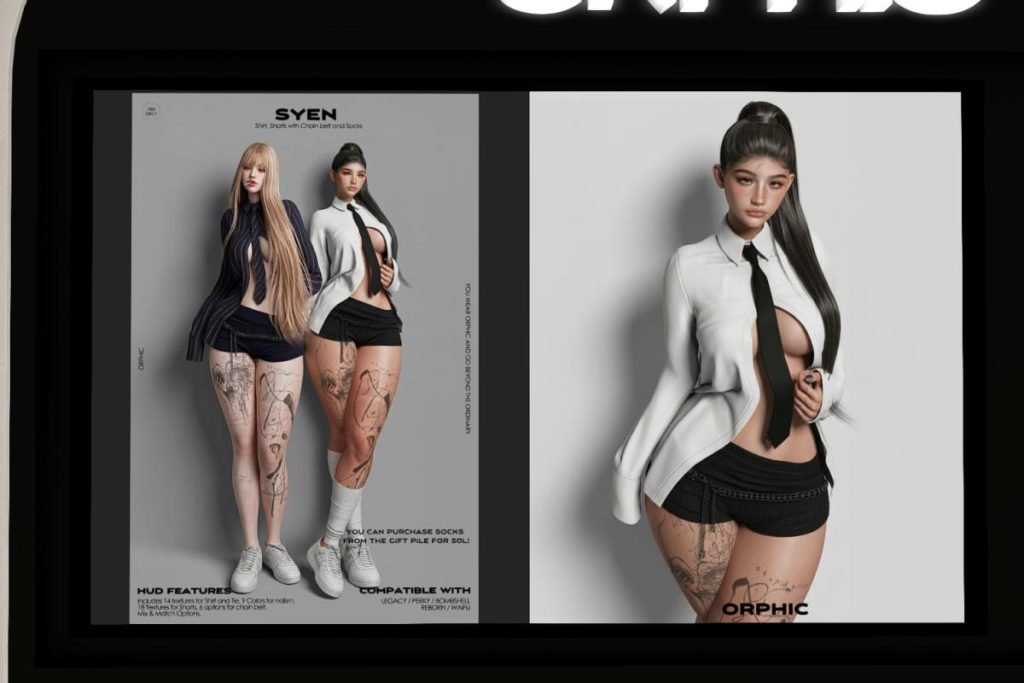 Syen Shirt &amp; Shorts - Legacy/Reborn/+mods, L$799 each/L$1699 FP