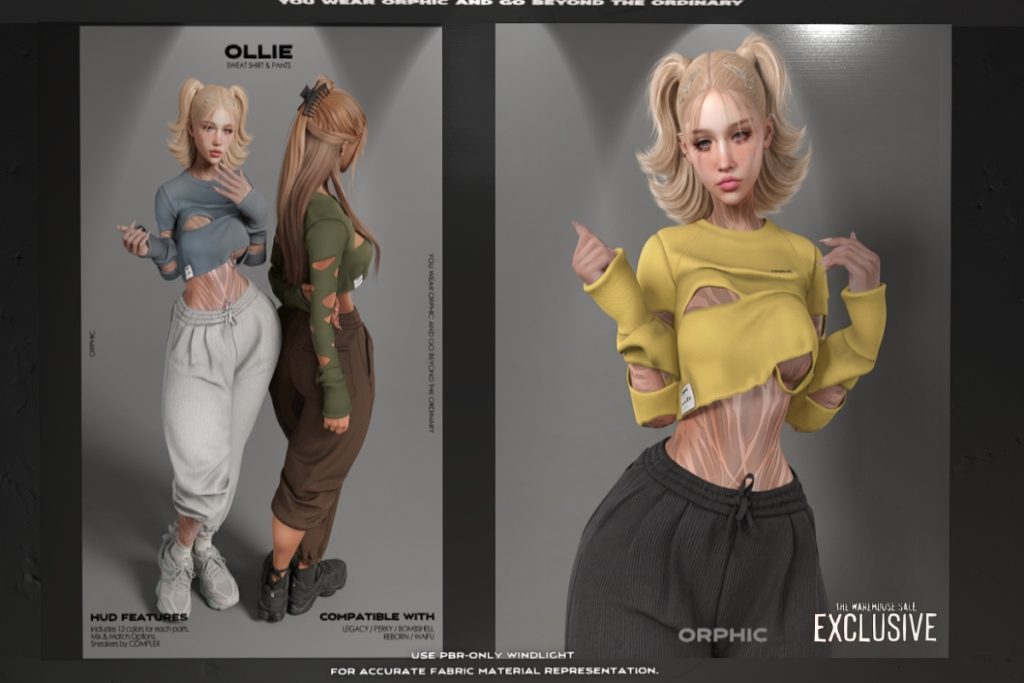 Ollie Sweatpants &amp; Pants - Legacy/Reborn/+mods, L$699 each/L$1599 FP