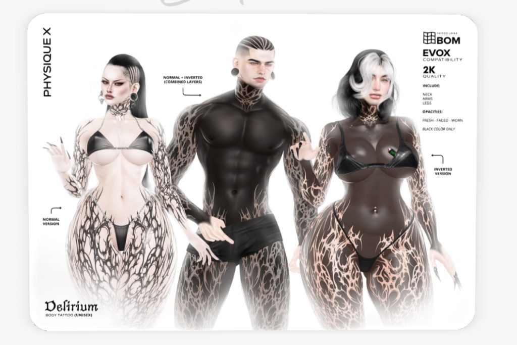 Delirium Unisex Tattoo - EvoX, L$399