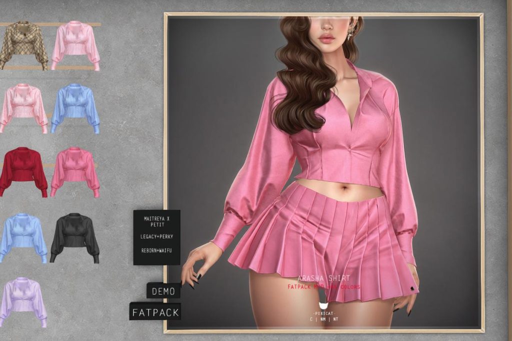 Arasha Shirt - Legacy/MaitreyaX/Reborn/+mods, L$257 each/L$1200 FP
