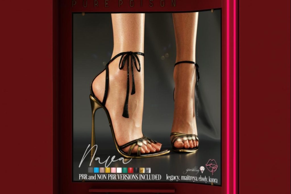Nava Sandals - Inithium/Legacy/Maitreya/Reborn, L$599
