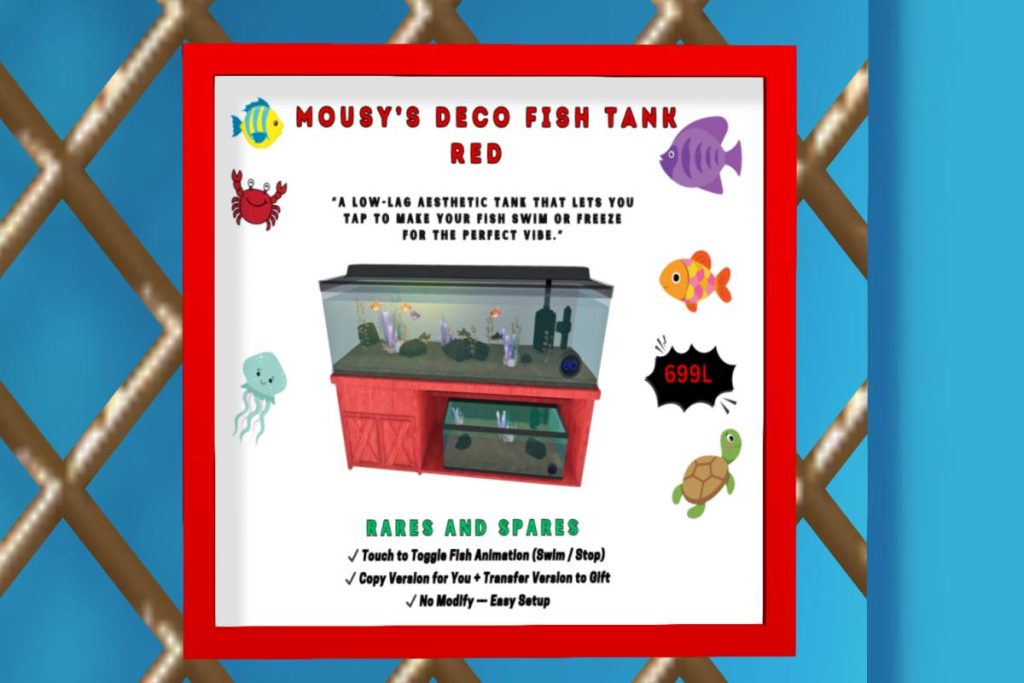 Mousy's Deco  Fish Tank, L$250 each