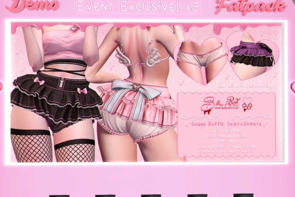 Sugar Ruffle Skirt + Shorts - Legacy, L$320 each/L$1699 FP