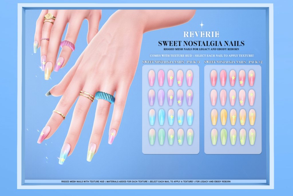 Sweet Nostalgia Nail Set - Legacy/Reborn, L$250 each/L$500 FP