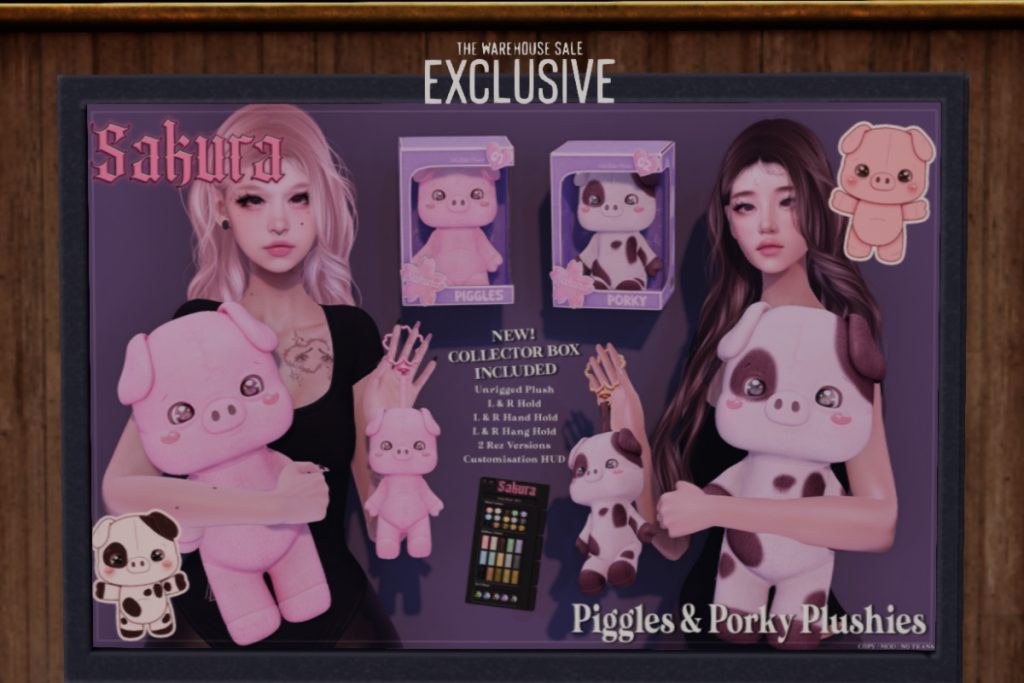 Piggles &amp; Porky Plushies, L$320 each